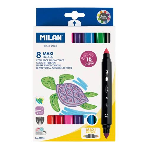 Набор фломастеров Maxi на водной основе двусторонние Milan 80090