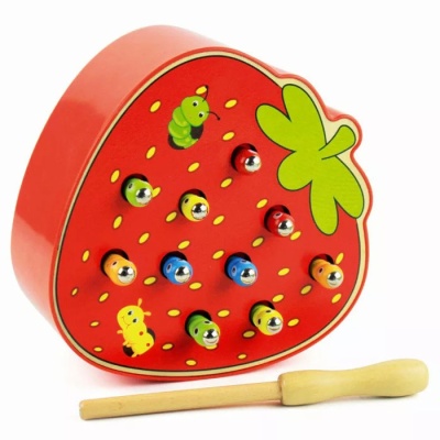 Магнитная рыбалка с червяками Клубника BTN-005