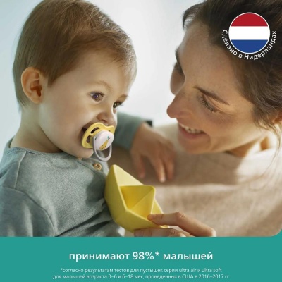 Пустышка Ultra Air Яблоко Груша 0-6 мес 2 шт Philips Avent SCF080/17 03