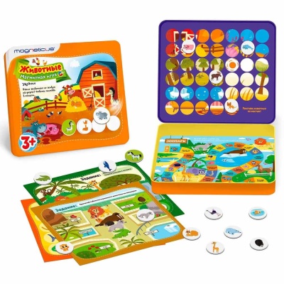 Игровой набор Животные в металлической коробке Magneticus POL-009