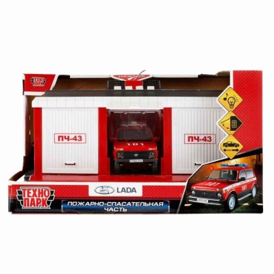 Игровой набор Пожарно-спасательная часть Технопарк GARAGE-22SL1XCAR-FIR 1