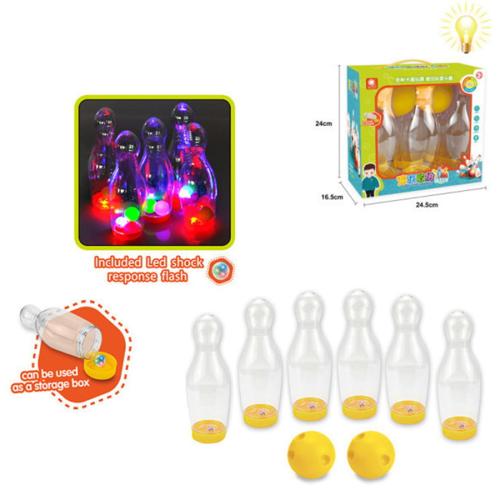 Набор боулинг 1toy 6 кегель и 2 шара со светом 24см T22354 фото 2