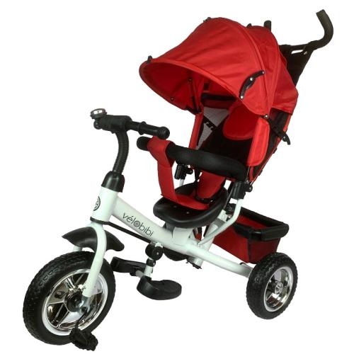 Велосипед трёхколёсный с родительской ручкой Velobibi Венера ВЛ-0685 красный