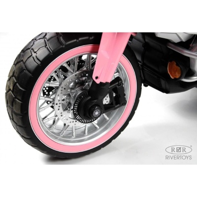 Детский электромотоцикл RiverToys М111БХ розовый