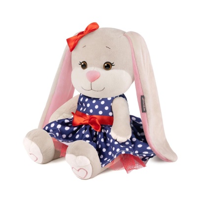 Мягкая игрушка Зайка Лин в синем платье в горошек 20 см Jack & Lin JL-04202310-20 02