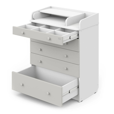 Комод с органайзером Атон Maks 805 белая аляска-серый шелк 02