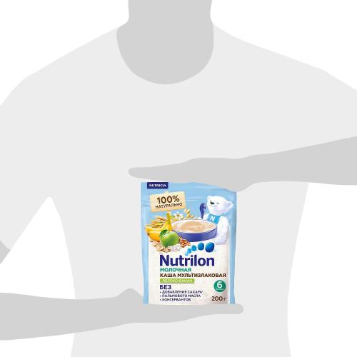 Каша молочная мультизлаковая яблоко банан 200гр Nutrilon фото 2