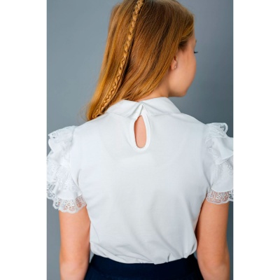 Блузка школьная для девочки Deloras Z64216S белая 3