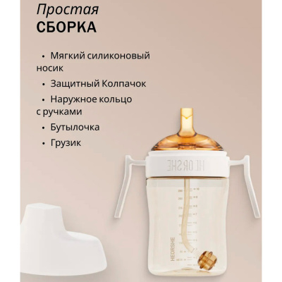 Поильник для формирования правильного прикуса 300 мл от 9 мес Heorshe HOS-02-014-L(W) 4