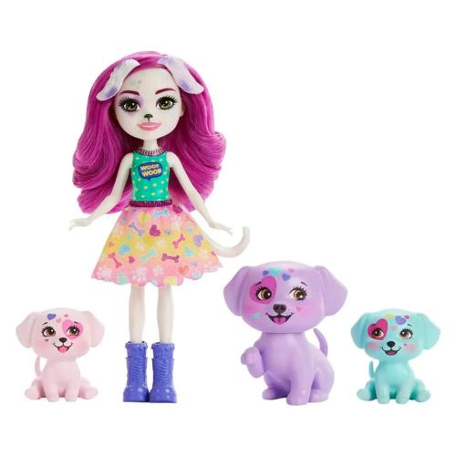 Кукла Enchantimals Семья Десса Долматинец с питомцами 15 см Mattel HKN14