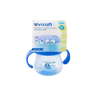 Поильник - непроливайка с трубочкой и  ручками Uviton 0094 4