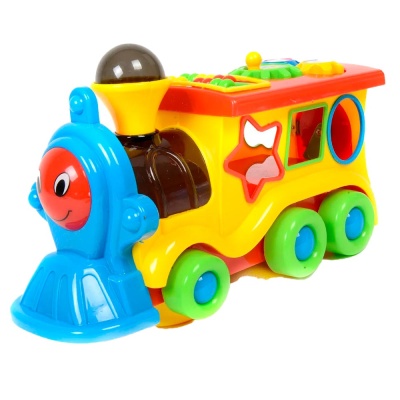 Паровозик на батарейках сортер подсветка мелодии Elefantino IT106405