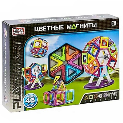 Магнитный конструктор 46 деталей Play Smart 2430