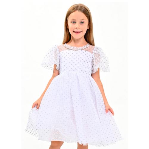 Платье летнее нарядное Alia kids 2381KG белое фото 2