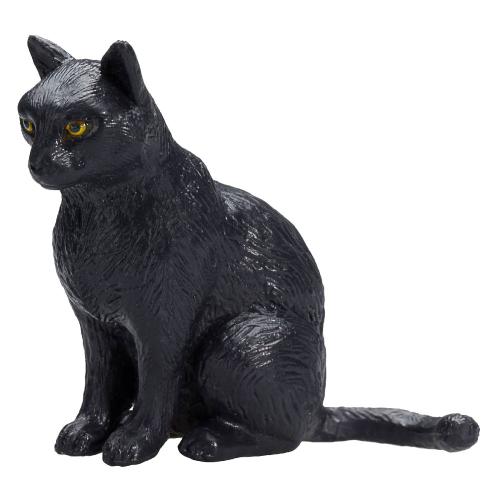 Фигурка Кошка чёрная сидящая Konik AMF1094