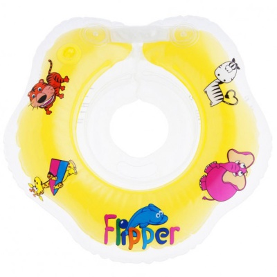 Надувной круг Flipper на шею для купания малышей Roxy Kids FL001 желт Надувной круг Flipper на шею для купания малышей Roxy Kids FL001 желт