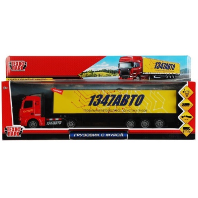 Металлическая машинка Грузовик с фурой Технопарк E950-H65086-R