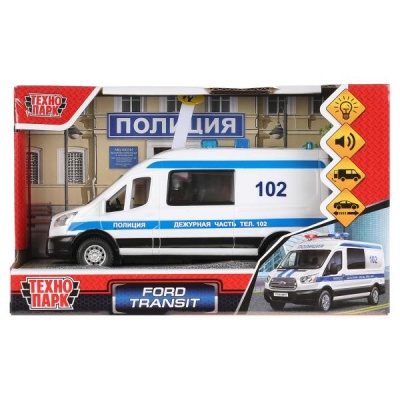 Игрушка Ford Transit Полиция 16см Технопарк TRANSITVAN-16PLPOL-WH 5