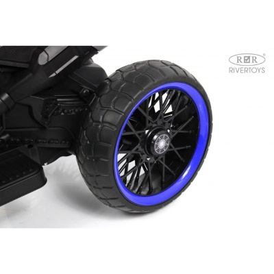 Детский электромотоцикл RiverToys М008БХ синий 04