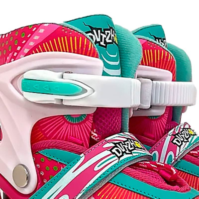 Ролики раздвижные размер L 38-41 со светом Dvizhok 141V-669-3 розово белые 4