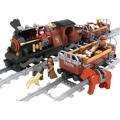 Конструктор Поезд с животными 531 деталь Ausini 25813 1