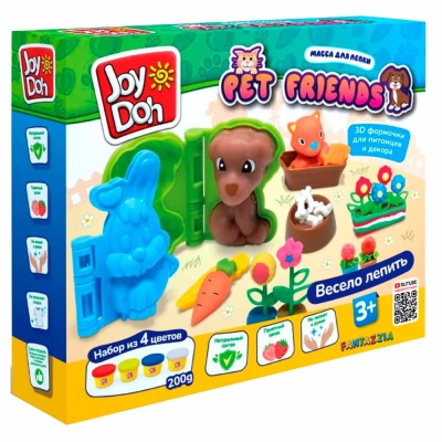 Набор для лепки Домашние животные 4 цвета Joy-Doh PETS-200 pot 4