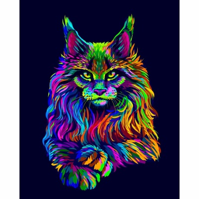 Картина по номерам Цветной кот Рыжий кот ХК-6865 1