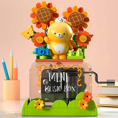 Конструктор Музыкальная шкатулка с Мишкой 48 деталей Jaki JK6202 3