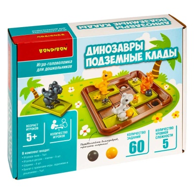 Настольная игра Динозавры Подземные клады Bondibon ВВ5285