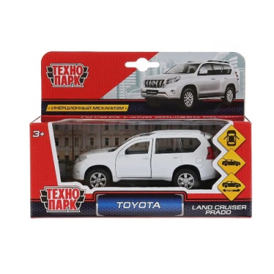 Металлическая инерционная машинка TOYOTA PRADO 12 см Технопарк PRADO-WH 2
