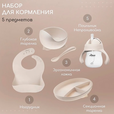 Набор для кормления из 5 предметов Miyoumi NK0001-5/216 2