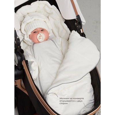 Конверт и Комбинезон размер 56-68 Luxury Baby РП-0025-31 молочный айвори 5