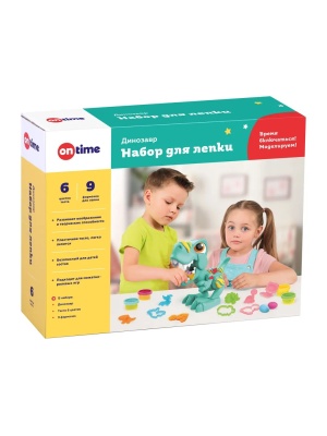 Набор для лепки Динозавр 6 цветов 9 форм On time 45137 4