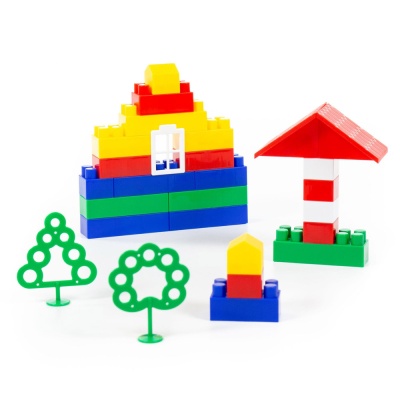 Конструктор блочный Строитель Полесье 0590