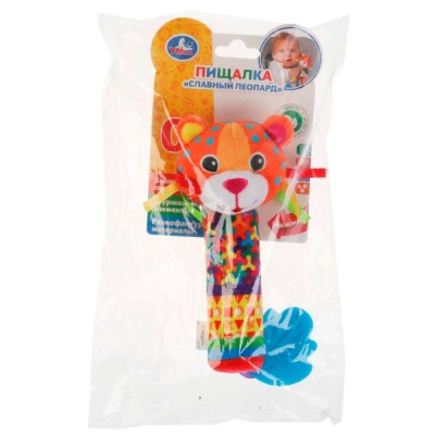 Игрушка-погремушка с пищалкой Славный леопард Умка RS-LEO