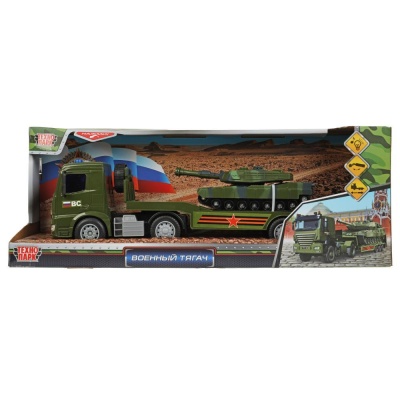Инерционная машинка Тягач с танком Технопарк 1915752-R 05