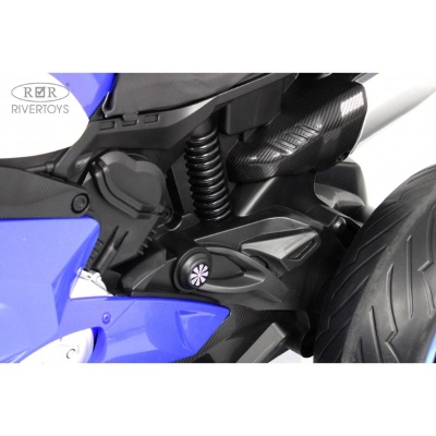 Детский электромотоцикл RiverToys М777БХ синий