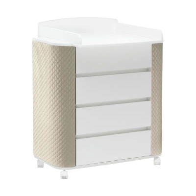 Комод пеленальный Милана Фаворит Островок Уюта ОУ56К/Б капучино(велюр)/белый 01