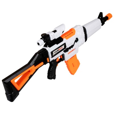 Бластер FunMax А81 электрический с обоймой 12 выстрелов 48 снарядов 1TOY Т24253 2