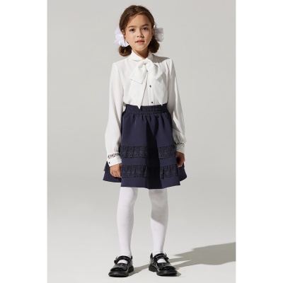 Блузка школьная для девочки Deloras C64275 молочная 3