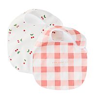 Нагрудный фартук на липучке 2 штуки Happy Baby 16018 checkered pattern and cherry