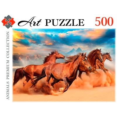 Пазлы Табун лошадей в пустыне Artpuzzle 500 элементов Рыжий кот ШТК500-0452 1