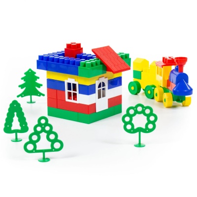 Конструктор блочный Строитель Полесье 0590