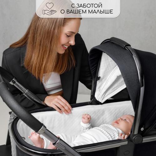 Коляска 2 в 1 Amarobaby Motus чёрный фото 21
