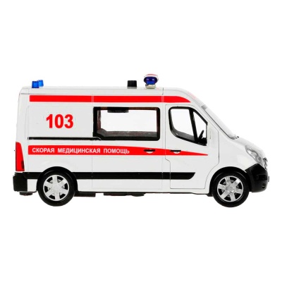 Машинка металлическая Renault Master Скорая Технопарк MASTER-14SLAMB-STRWH 3