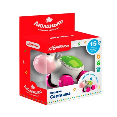 Музыкальная развивающая игрушка Коровка Светяшка Азбукварик