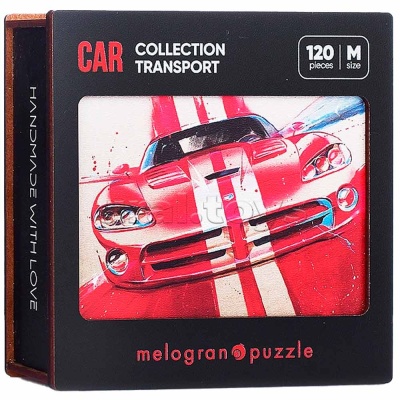 Деревянный пазл Спортивный автомобиль Collection Transport¶120 деталей 20х28 см Melоgrano MPZCT26-M