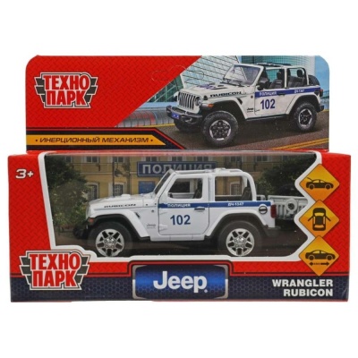 Машинка металлическая Jeep Wrangler Rubicon Полиция Технопарк RUBICON3D-12POL-WH 5