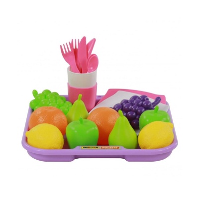 Игровой набор продуктов №2 с посудкой и подносом Полесье 46970-1 Игровой набор продуктов №2 с посудкой и подносом Полесье 46970-1