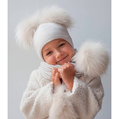 Шапка с 2 помпонами на завязках Наследникъ НВ5005-ЭК 2